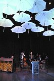 A canopy of umbrellas above the dance floor set the mood- along with our Jazz Band.